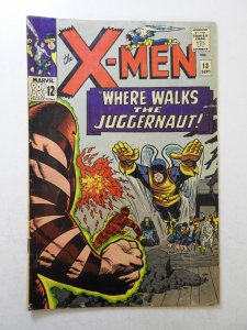 The X-Men #13 (1965) GD Condition glue residue interior front/back cover