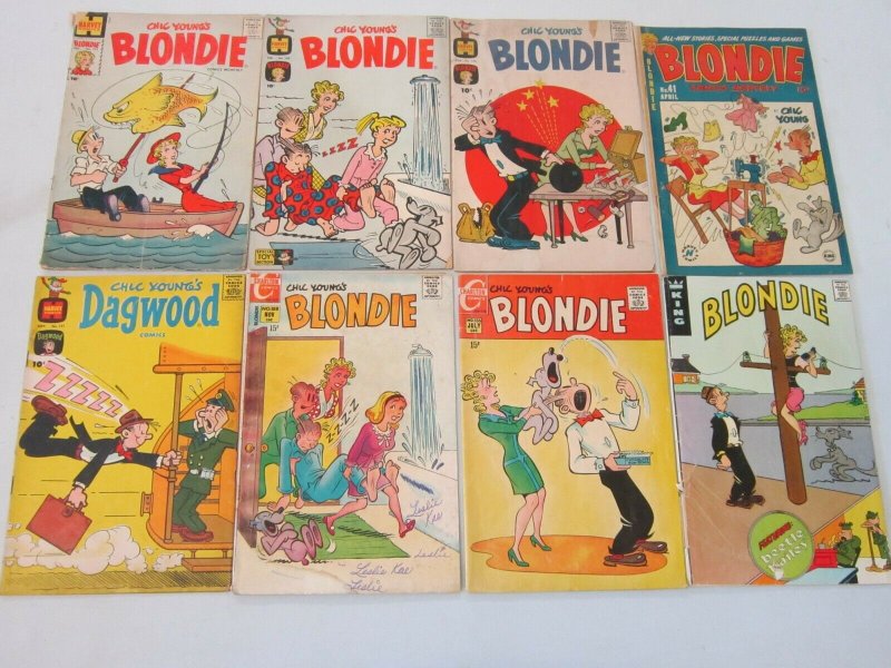 Chic Young Blondie Comic Lot 8 Different Books 4.0 VG