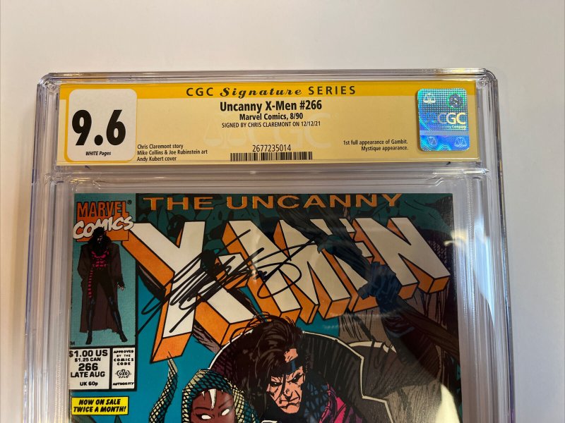 Uncanny X-Men (1990) # 266 (CGC 9.6 SS WP) 1st App Gambit | Signed Claremont