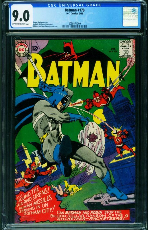 BATMAN #178 CGC 9.0 1966-DC COMICS-Silver-Age 2039574009