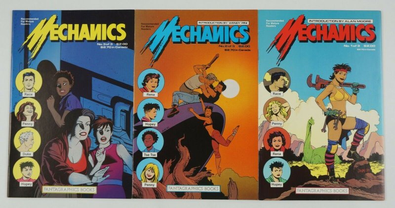 Mechanics #1-3 VF complete series - love & rockets set - alan moore - pini 2