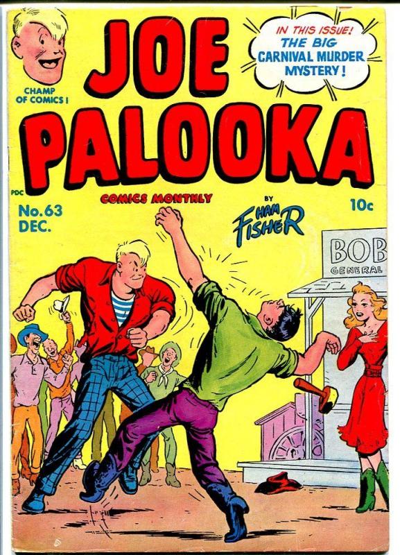 JOE PALOOKA #63 1951-HARVEY COMICS-CARNIVAL MURDER-COOL VG+