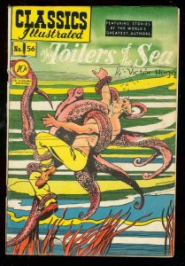 Classics Illustrated #56 HRN 55-TOILERS OF SEA-OCTOPUS FN