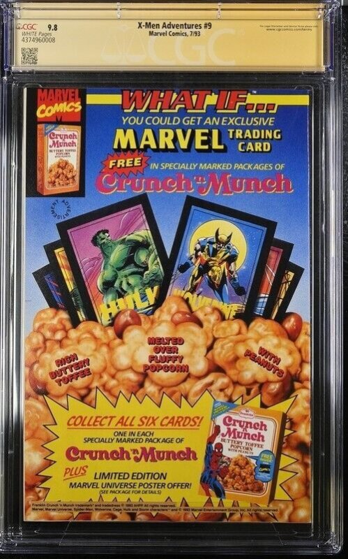 X-Men Adventures (1993) # 9 (CGC 9.8 SS) Signed Ralph Macchio * Census = 1