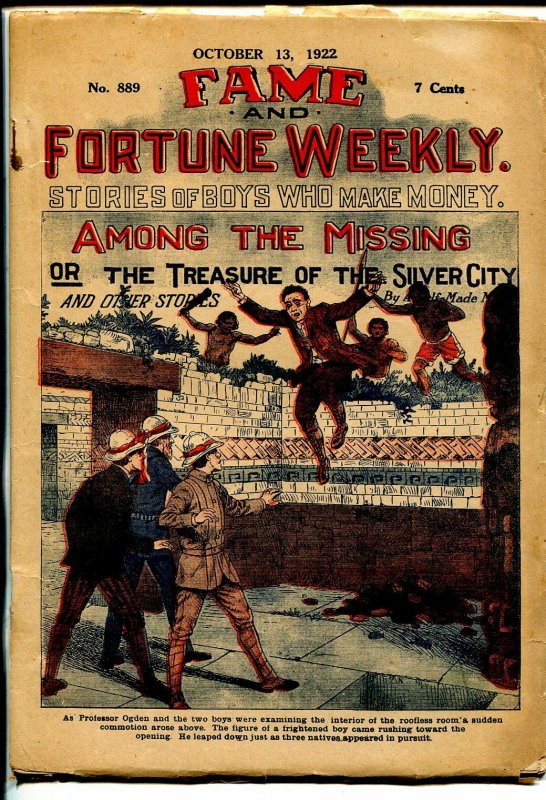 Fame & Fortune Weekly 10/13/1922-dime novel-Among The Missing-pulp-VG