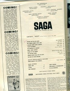 Saga Magazine August 1960-BEATNIKS -HORATIO ALGER FN