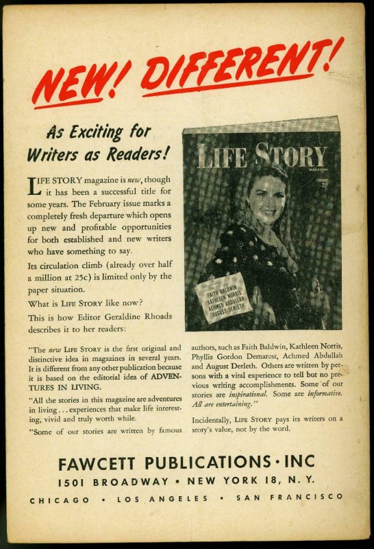 Writer's Digest February 1944- Fawcett- Detective Tales- Argosy VG
