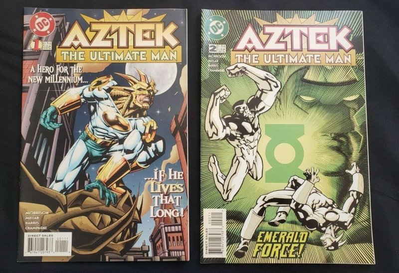 AZTEK 4PC (VF) THE ULTIMATE MAN, ISSUE #1, GREEN LANTERN, EMERALD FORCE 1996