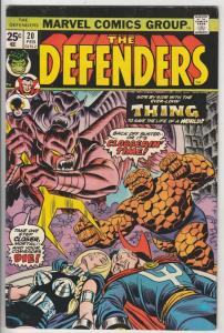 Defenders, The #20 (Feb-75)  High-Grade Hulk, Dr. Strange, Valkyrie, Nighthawk