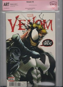 VENOM #6 2017 CBCS / VERIFIED SIGNATURE: GERALDO SANDOVAL / SKETCH ON COVER