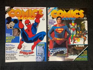 1983 COMICS SCENE Magazine #8 & 11 FVF 7.0 Superman / Spider-Man LOT of 2