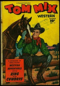 Tom Mix Western #12 1948- Fawcett Golden Age Painted cover G/VG