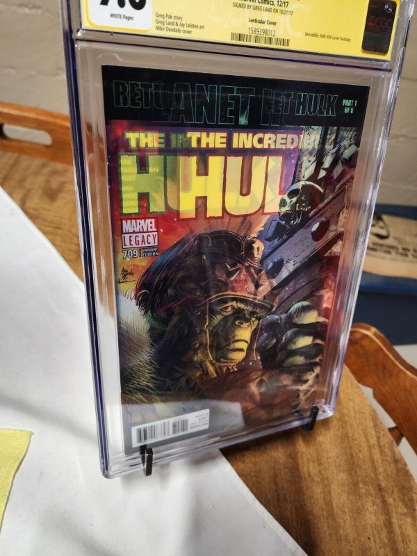 Incredible Hulk #709 CGC 9.8 2017 Signed Edition by Greg Land