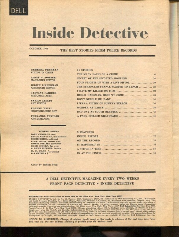 Inside Detective 10/1964-Dell-French Strangler-murder-violence-crime-prison-p...