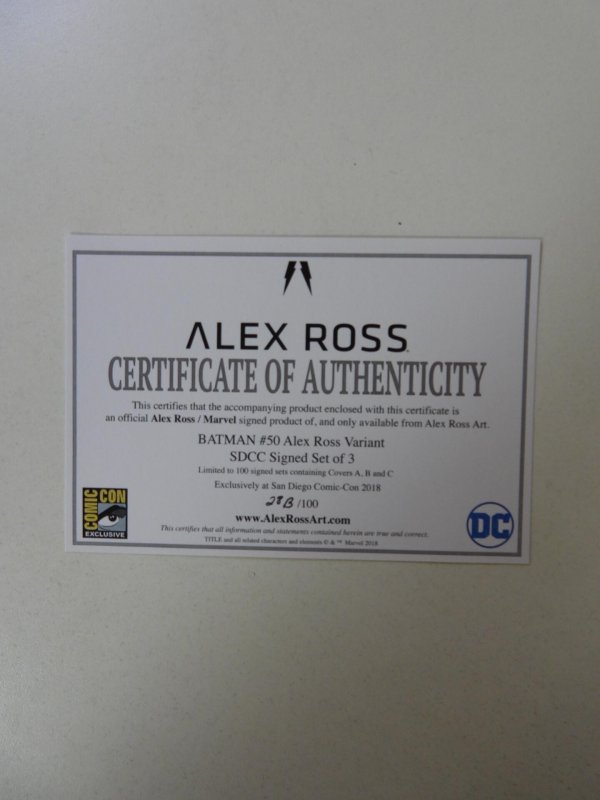 Batman #50 Alex Ross Variant signed w/cert limited to 100 copies NM condition