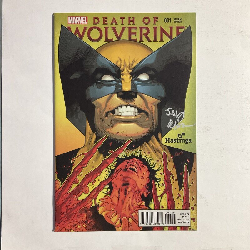 Death Of Wolverine 1 2014 Signed by Jay Leisten Marvel NM Hastings Variant