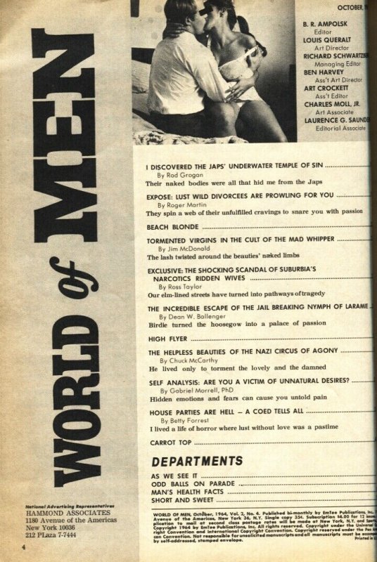 World of Men 10/1964-Nazis drag babe behind jeep-Narcotics 