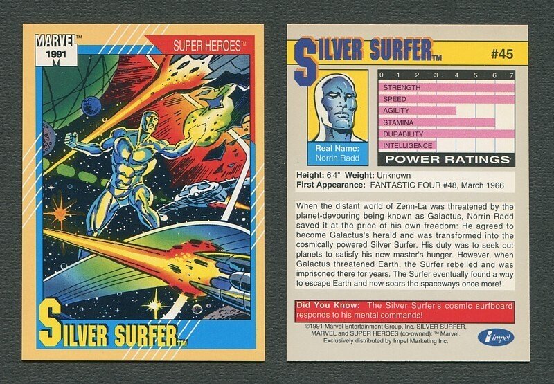 1991 Marvel Comics II  Card  #45 ( Silver Surfer )  NM-MT