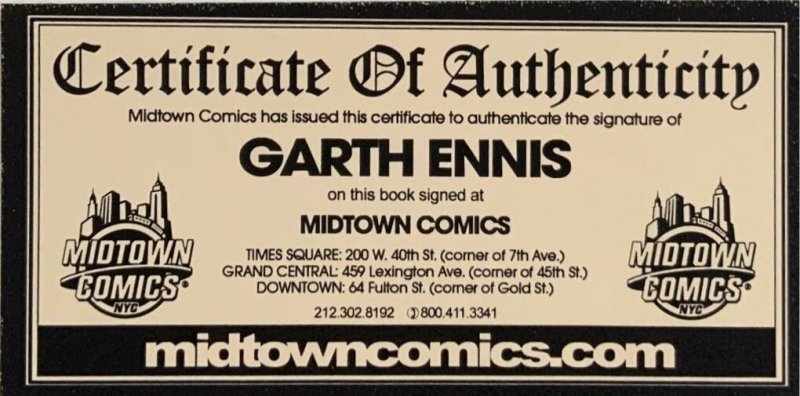 THE SHADOW #1 (2012) ALEX ROSS COVER SIGNED BY GARTH ENNIS W/COA DYNAMITE NM.