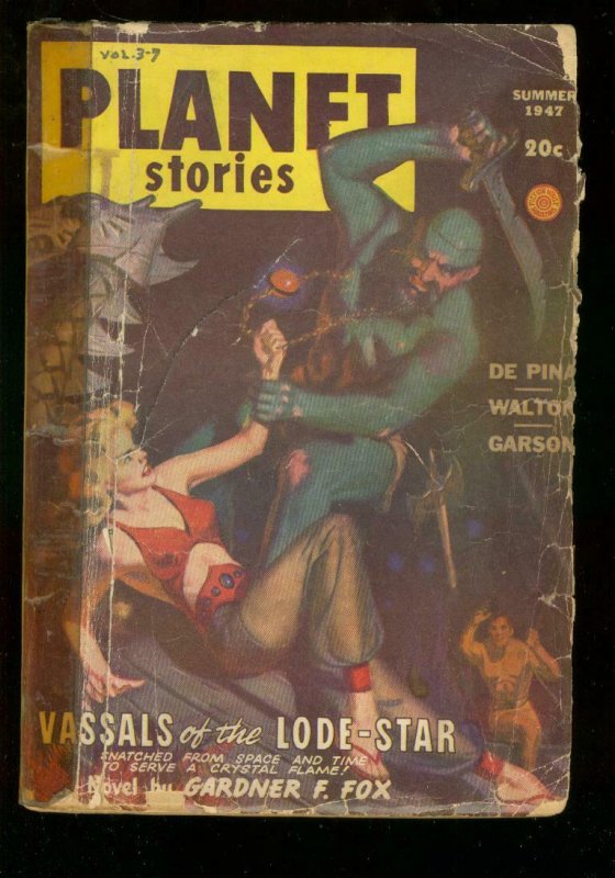 PLANET STORIES PULP-SUM 1947-GOOD GIRL ART COVER-SCI FI FR