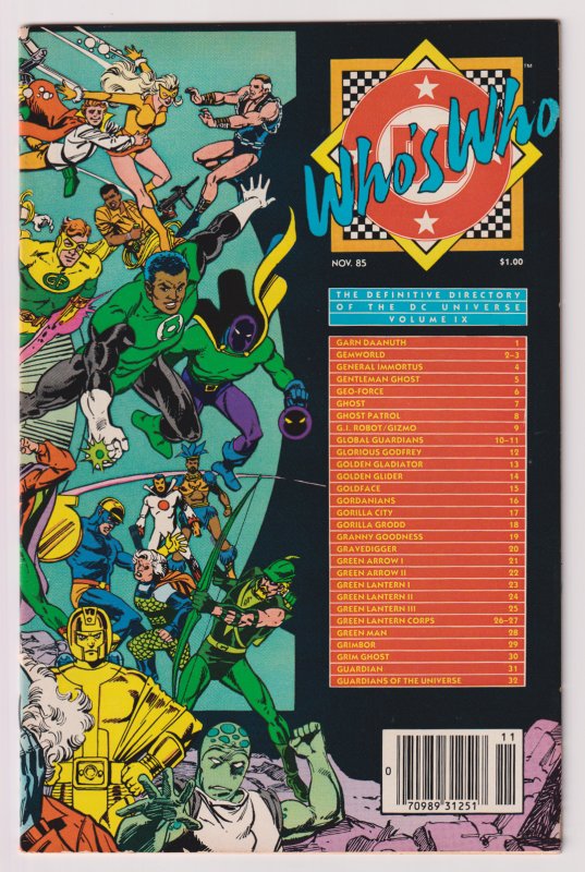 DC Comics! Who's Who! November 1985! 