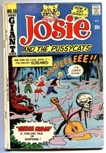 Josie and The Pussycats #58 1971- skull cover  Voodoo Swamp Archie VG