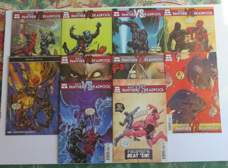Black Panther vs Deadpool #1-5 Complete Set + Variants High Grade NM+ Marvel