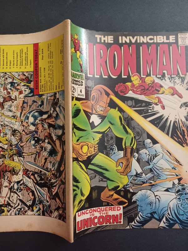 The Invincible Iron Man #4 - Unicorn - 1968 - FN