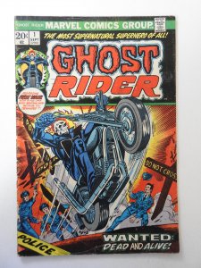 Ghost Rider #1 (1973) VG- Cond! Cover detached at bottom staple, moisture stain