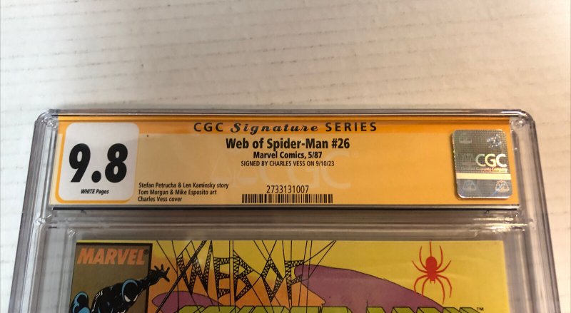 Web of Spider-Man(1987) #26 CGC 9.8 (SS) Signed Charles Vess ~ Marvel