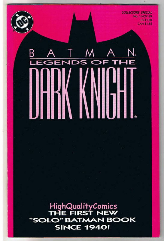 BATMAN : LEGENDS OF THE DARK KNIGHT #1, NM, Shaman, 1989, Hannigan, John Beatty,