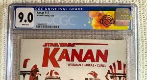 ?~MARVEL~STAR WARS~2016~KANAN THE LAST PADAWAN #11~CGC 9.0~MARK BROOKS~HOT~?