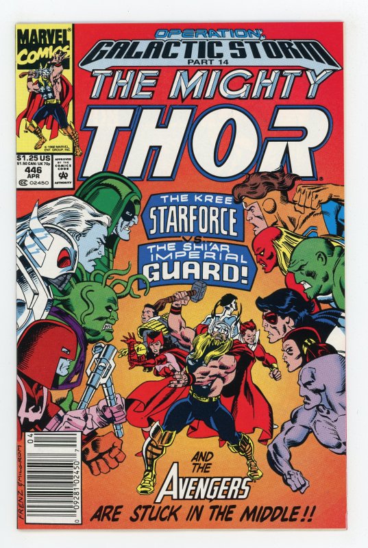 Mighty Thor #446 (1966 v1) Avengers Starforce Newsstand NM