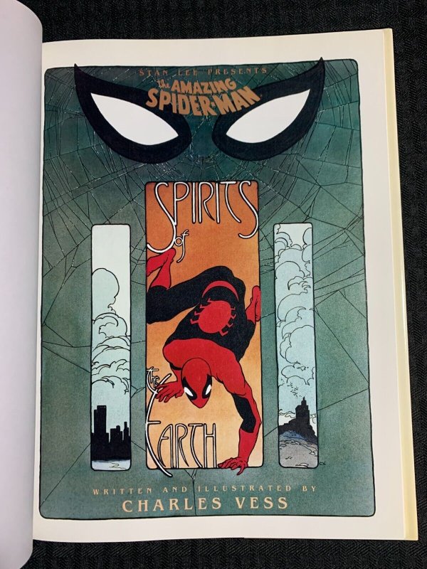 1990 SPIDER-MAN SPIRITS OF EARTH by Charles Vess HC/DJ VF+/FVF 1st Marvel Comics