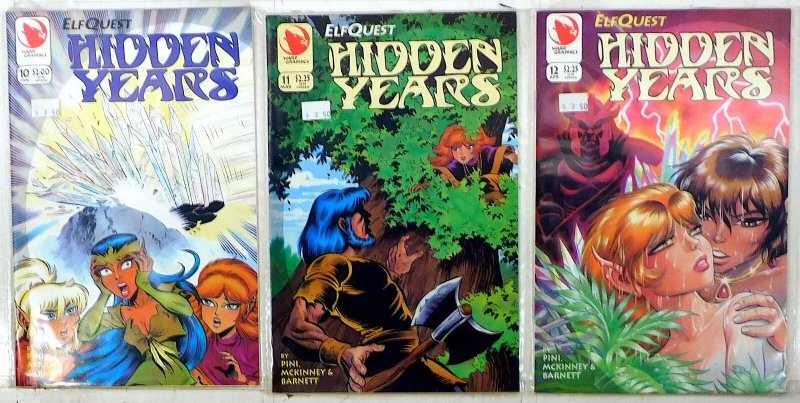 ElfQuest: Hidden Years Lot of 3 #10, 11, 12 (1994) Warp Graphics Comic Books