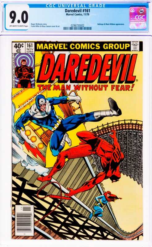 Daredevil #161 CGC Graded 9.0 Bullseye & Black Widow appearance.