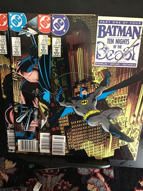 Batman #417 (1988) Super high grade 10 nights of the beast set 1-4  NM Wow!