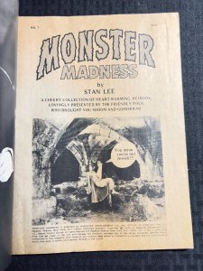 1972 MONSTER MADNESS Magazine #1 VG 4.0 Stan Lee / Frankenstein Cover