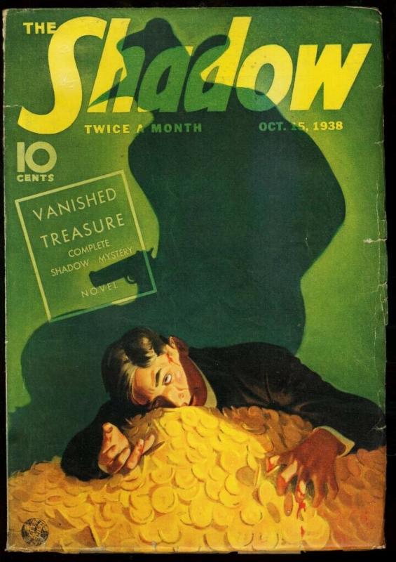 SHADOW 1938 OCT 15-VANISHED TREASURE -STREET AND SMITH FN/VF 