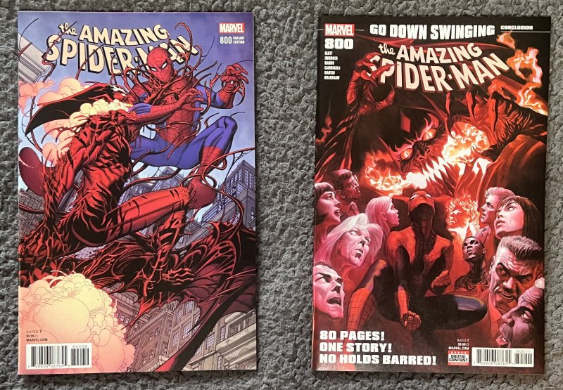 Amazing Spider-Man LOT #800 - Alex Ross, Nick Bradshaw Covers. (9.0/9.2) 2018