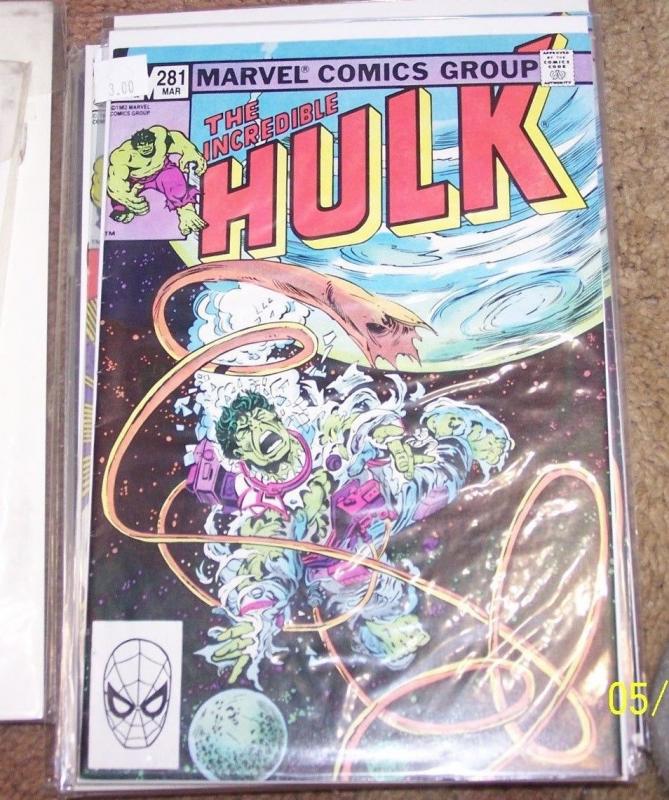 Incredible Hulk comic # 281 1983, Marvel leader rick jones  in space+ 