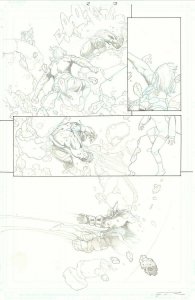 Eternals #2 p.3 - Ikaris & Sprite vs. Thanos Action - 2021 art by Esad Ribic