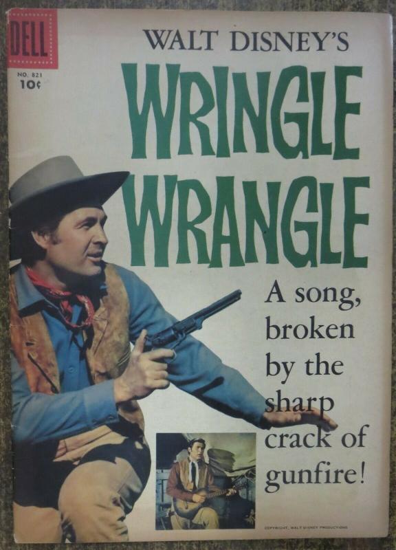 WRINGLE WRANGLE FOUR COLOR COMICS (Dell, 8/1957) #821 VG Disney. Photo Cover