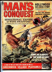 Man's Conquest Magazine April 1963-WWII-Cheesecake-American Censorship