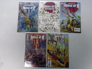 House of M (Marvel) Set:#1-8,10 Different + Secrets + Sketchbook, 8.0/VF - 2005