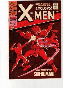 The X-Men #41 (1968)1st Sub-Human! High-Grade! VF 1st Grotesque! COVEL CERTIF!