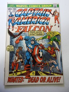 Captain America #154 (1972) VG+ Condition moisture stain bc