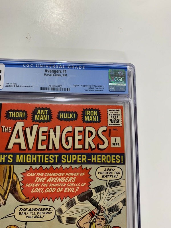 Avengers 1 Cgc 6.5 Ow/w Pages Marvel Silver Age