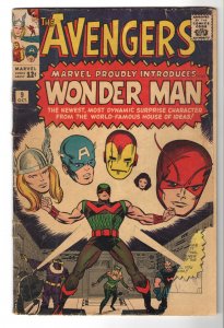 AVENGERS 9 FA+ 1.5 1st APPEARANCE WONDERMAN !!(VERMONT COLLECTION)