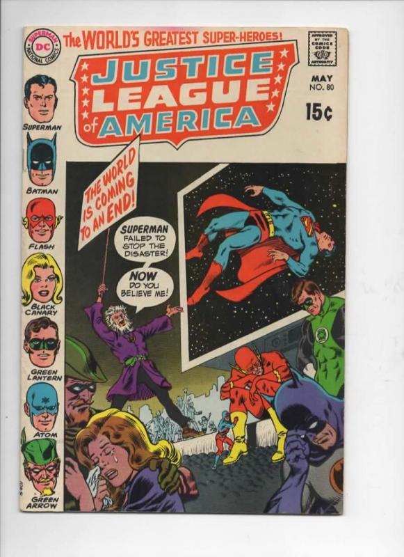 JUSTICE LEAGUE OF AMERICA #80, FN/VF, Superman, Batman, Flash, Atom, DC, 1970